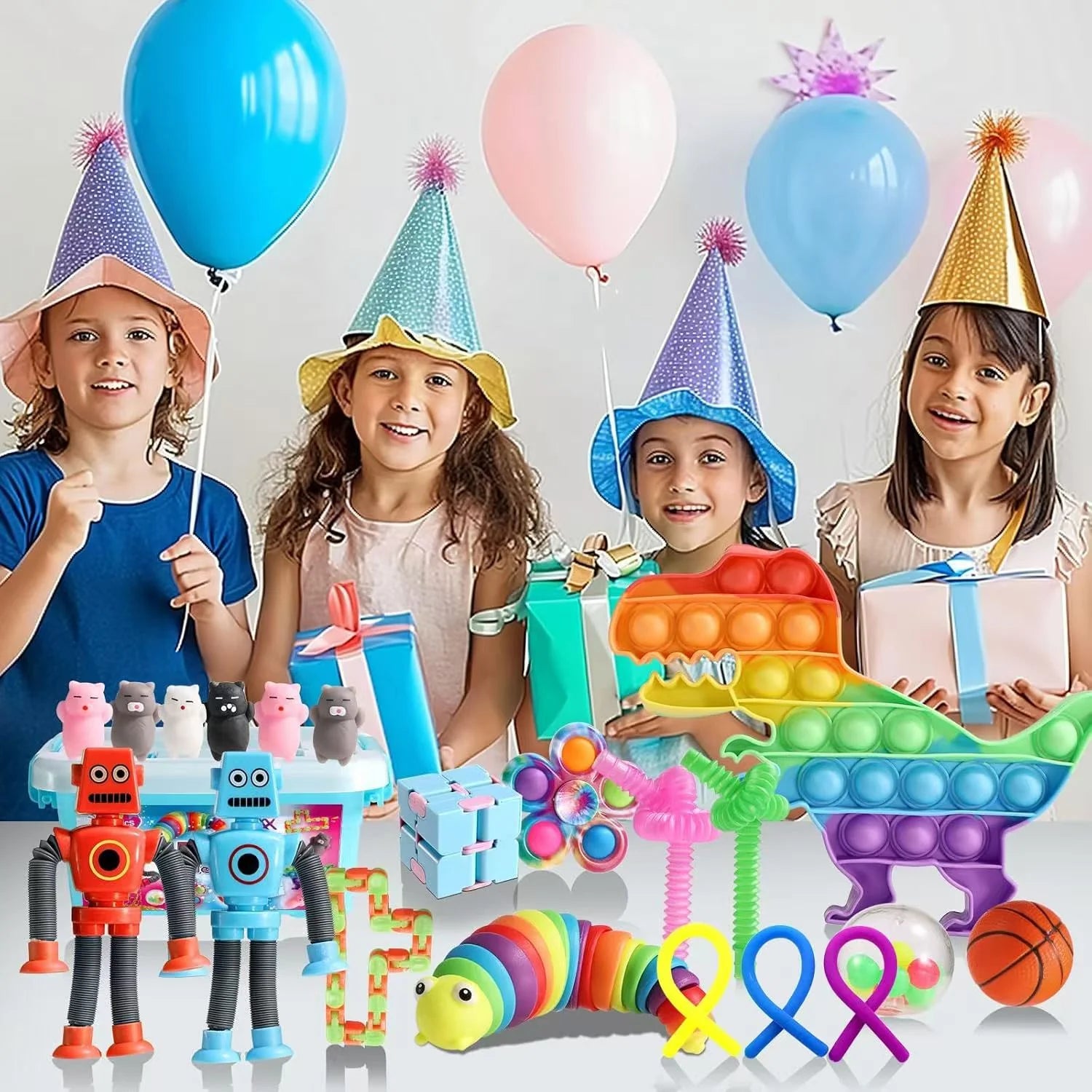 Fidget Toys Pack, Party Favors Gift Autistic ADHD Toys Classroom Prizes Travel Camping with Portable Case.
