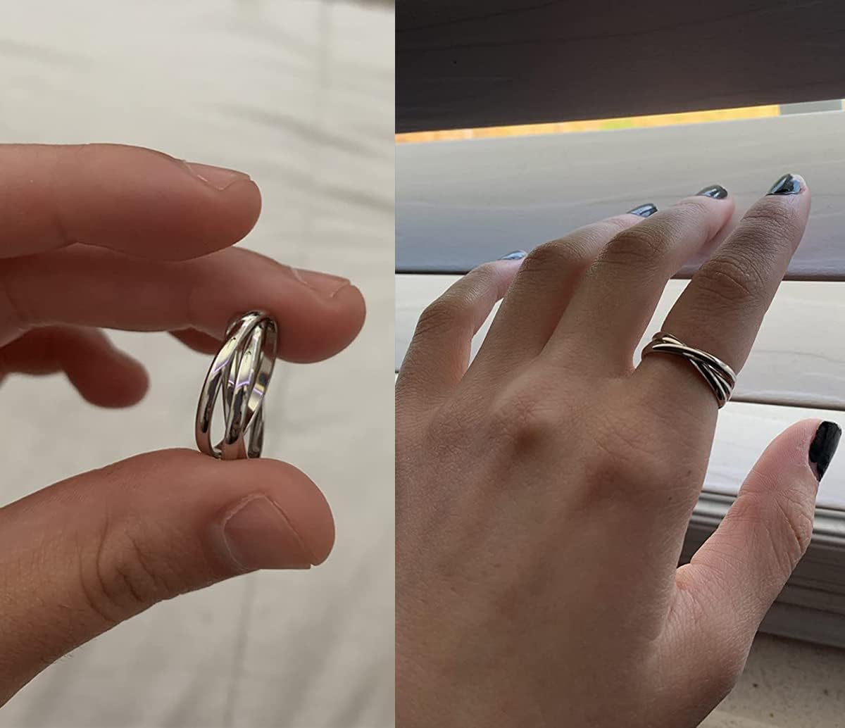 Anxiety Ring Fidget Ring for Anxiety Spinner Ring for Anxiety anti Anxiety Rings for Women Anxiety Rings Spinner Women Stress Rings Figet Rings Silver Size 8