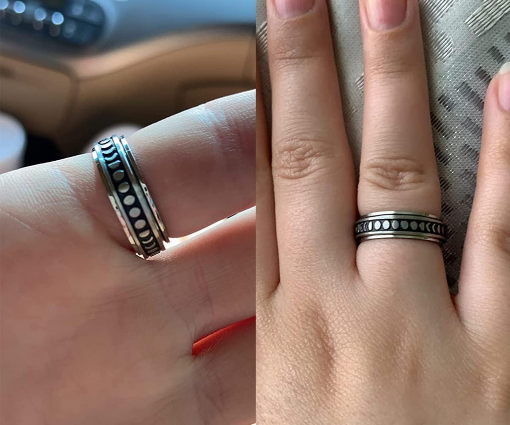 Anxiety Ring Fidget Ring for Anxiety Spinner Ring for Anxiety anti Anxiety Rings for Women Anxiety Rings Spinner Women Stress Rings Figet Rings Silver Size 8