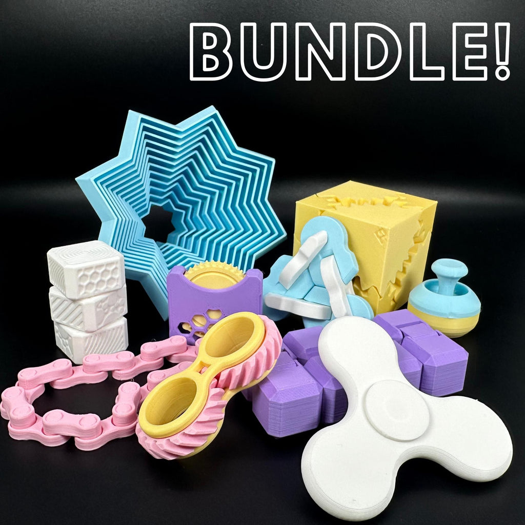 3D Printed Fidget Toy Bundle - A Collection of Engaging Gadgets for All Ages, Ideal for Gifts and Relaxation
