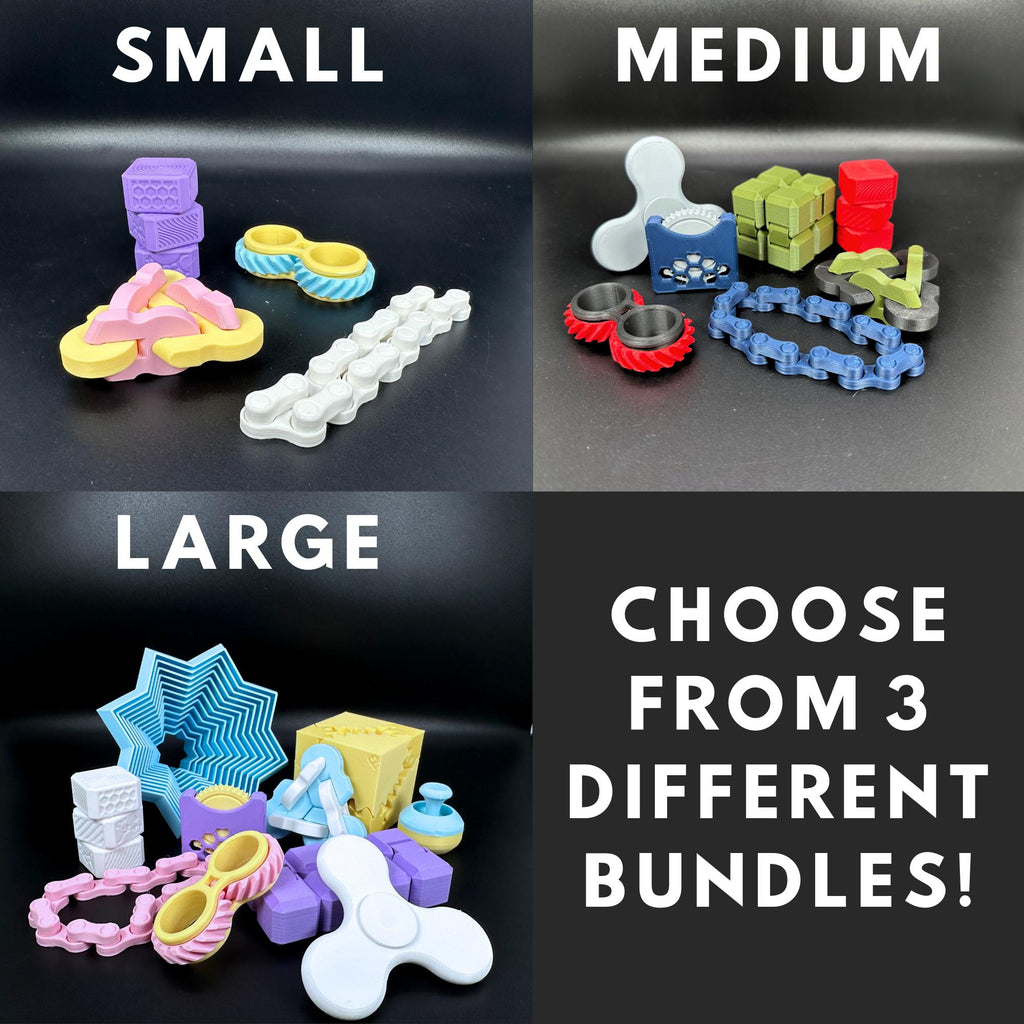 3D Printed Fidget Toy Bundle - A Collection of Engaging Gadgets for All Ages, Ideal for Gifts and Relaxation