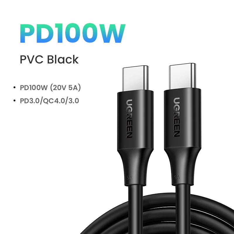 USB Cable PD100W USB C to Type C Fast Charger Cable for Xiaomi Samsung Macbook Ipad 5A Mobile Phone Cord USB Cable Type C