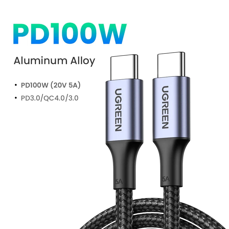 USB Cable PD100W USB C to Type C Fast Charger Cable for Xiaomi Samsung Macbook Ipad 5A Mobile Phone Cord USB Cable Type C