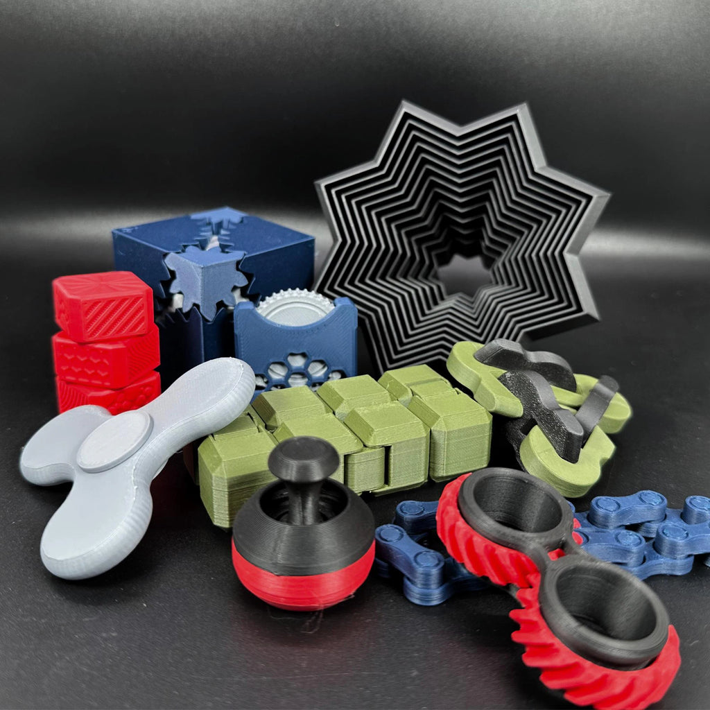 3D Printed Fidget Toy Bundle - A Collection of Engaging Gadgets for All Ages, Ideal for Gifts and Relaxation