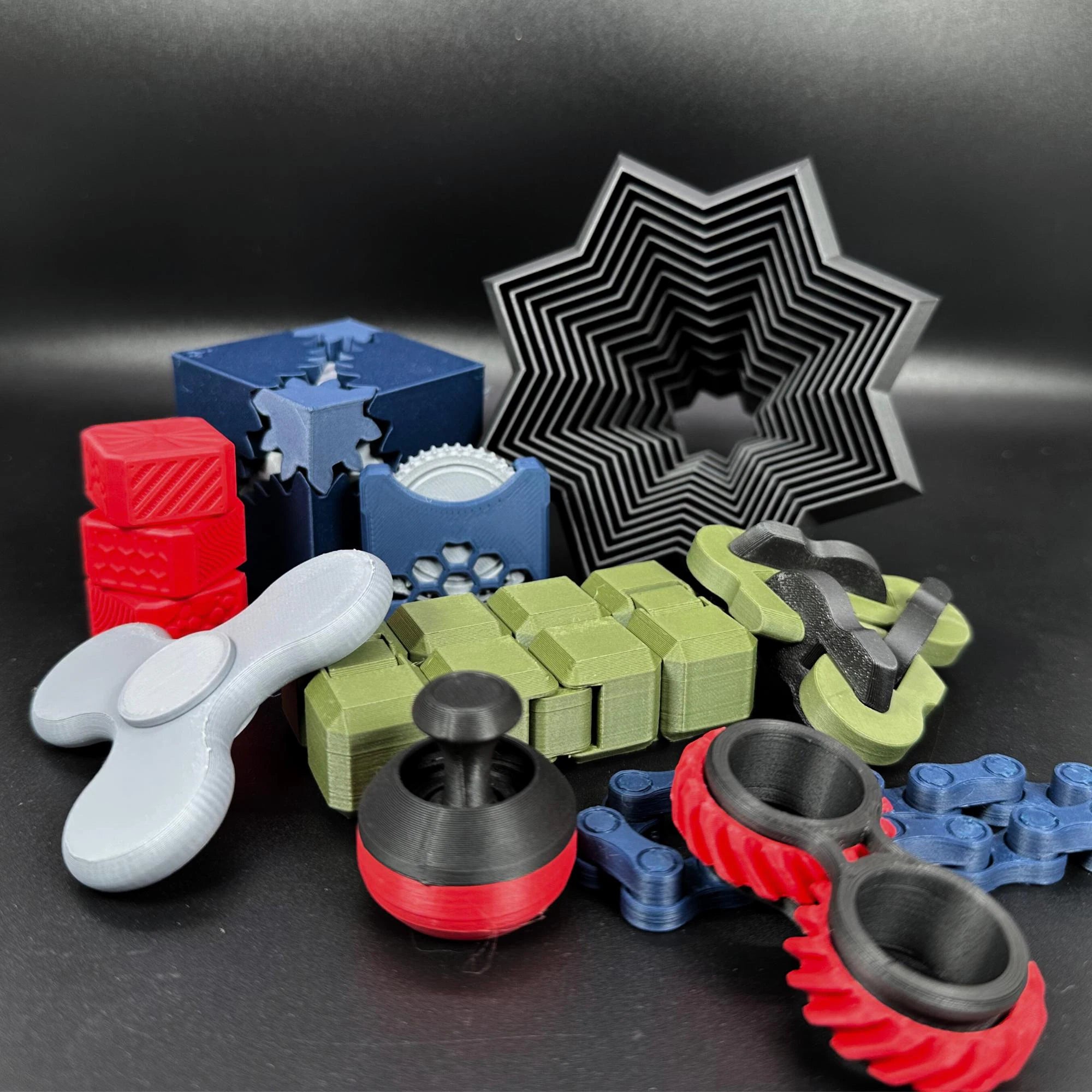 3D Printed Fidget Toy Bundle - A Collection of Engaging Gadgets for All Ages, Ideal for Gifts and Relaxation
