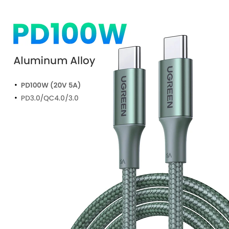 USB Cable PD100W USB C to Type C Fast Charger Cable for Xiaomi Samsung Macbook Ipad 5A Mobile Phone Cord USB Cable Type C