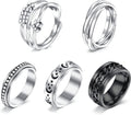 Anxiety Ring Fidget Ring for Anxiety Spinner Ring for Anxiety anti Anxiety Rings for Women Anxiety Rings Spinner Women Stress Rings Figet Rings Silver Size 8